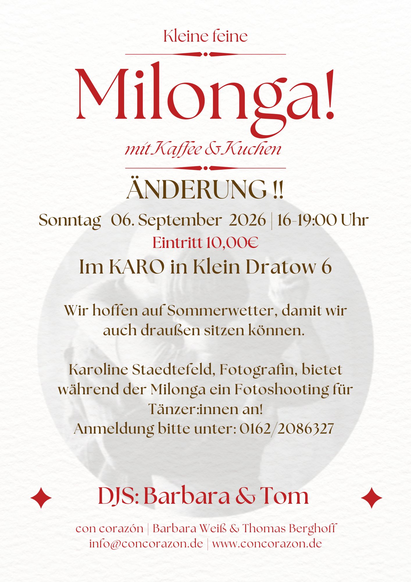 Milonga mit Kaffee & Kuchen
