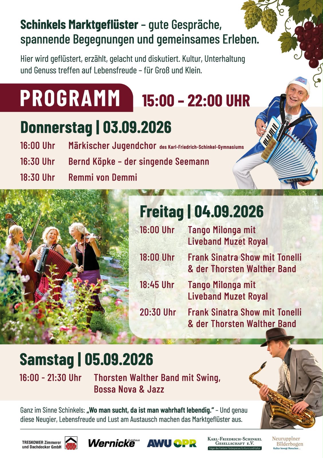 Schinkels Marktgeflüster (Weinfest mit Live-Musik von Muzet Royal)